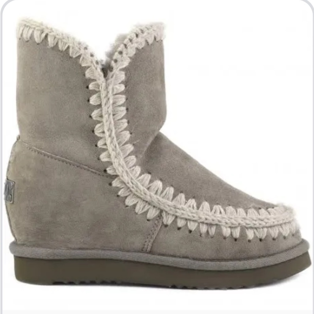 Mou Gray Suede Winter Boots